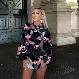 ZARA floral print mini dress